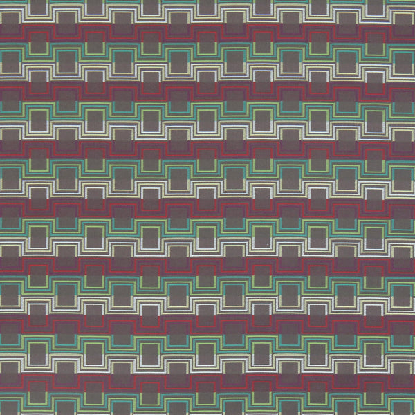 Remnant of Robert Allen Squared Up Clover Upholstery Fabric
