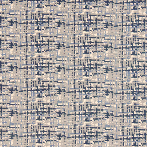 Remnant of Robert Allen Abstract Plaid Cobalt Upholstery Fabric