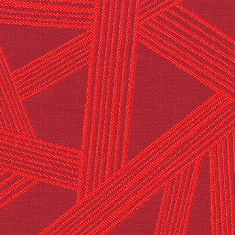 Remnant of Brentano Junction Red Square Upholstery Fabric