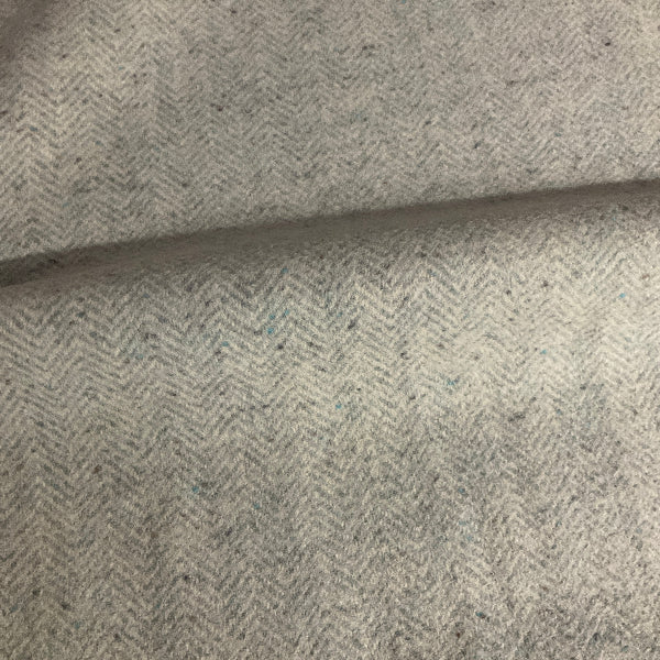 Unika Vaev Herringbone Gray Wool Upholstery Fabric
