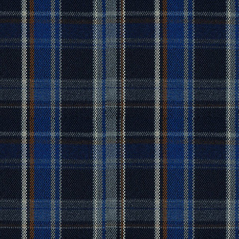 Arc-Com York Plaid Cobalt Blue Upholstery Fabric