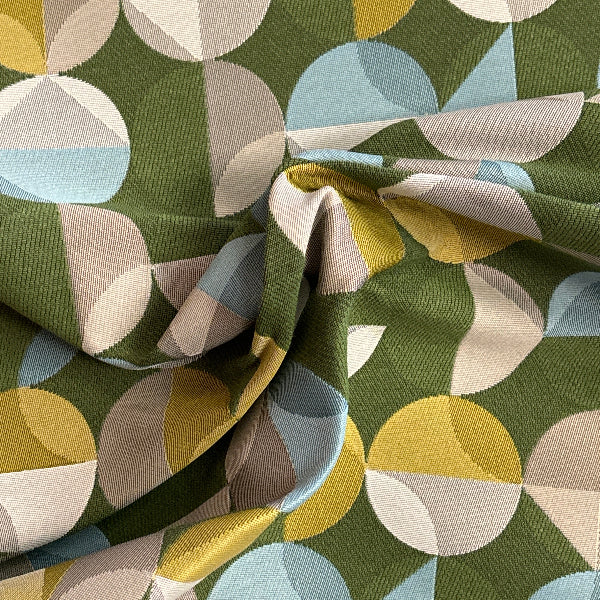 Arc-Com Radius Green Apple Geometric Design Upholstery Fabric