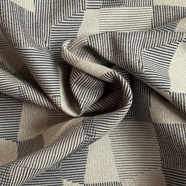 Bernhardt Network Slate Geometric Blue Upholstery Fabric Yardage