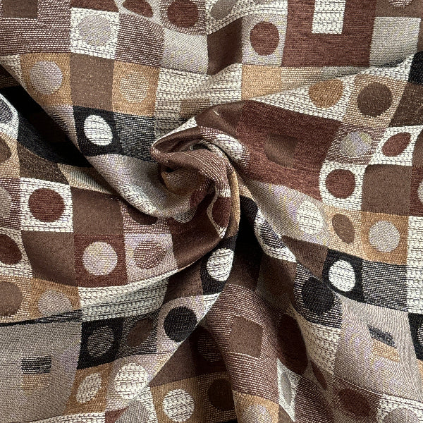Checkers Chestnut Upholstery Fabric Yardage