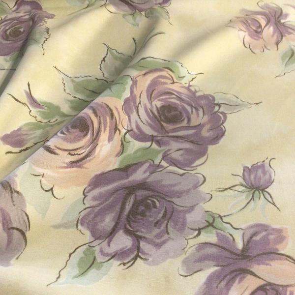Purple Floral Cotton Print Fabric