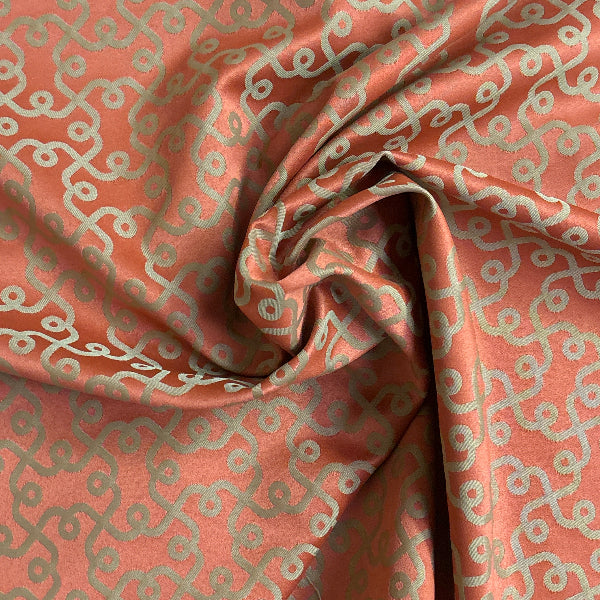 Luna Plaza Nectarine Orange Upholstery Fabric Yardage