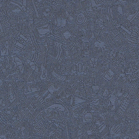 CF Stinson I Spy Indigo Blue Upholstery Fabric