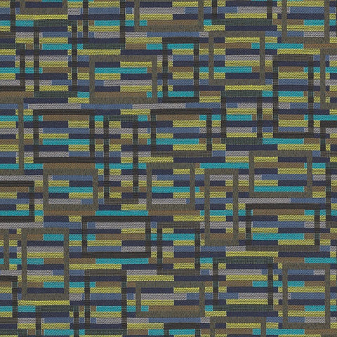 CF Stinson Marquetry Peacock Upholstery Fabric