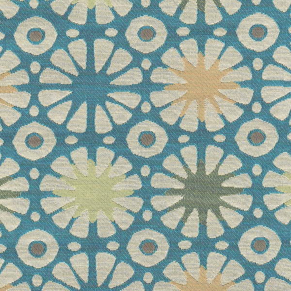 Santa Fe Sun Turquoise Blue Upholstery Fabric Toto Fabrics