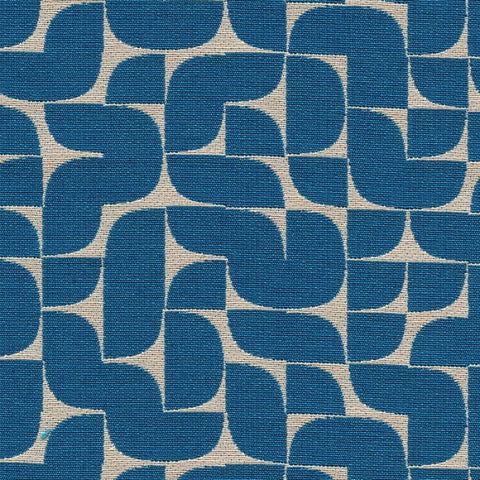 Unika Vaev Uber Cool Blue Geometric Upholstery Fabric