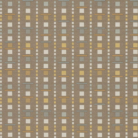 Arc-Com Analog Sand Geometric Brown Upholstery Fabric