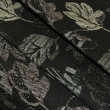 Burren Graphite Leaves Gray Upholstery Fabric