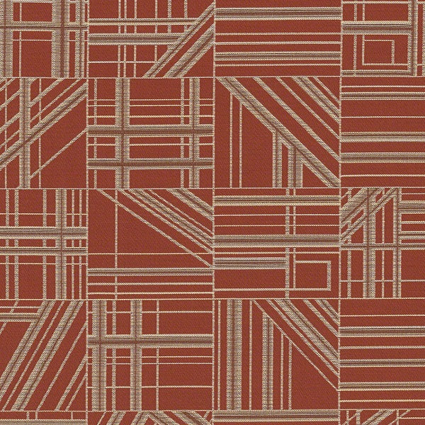 Remnant of CF Stinson Nest Brick Red Upholstery Fabric