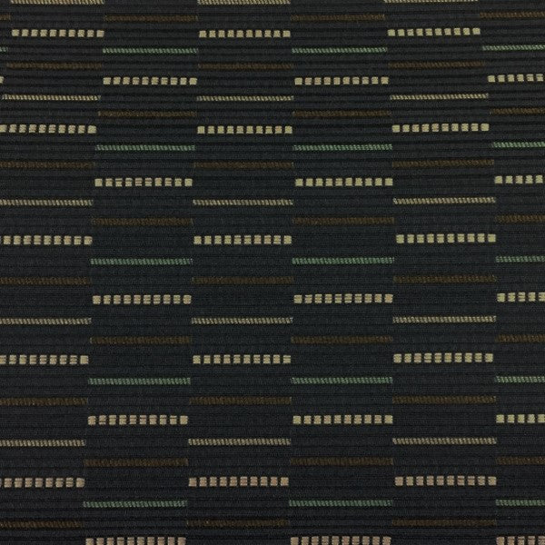 Momentum Span Incase Voyage Staggered Stripe Blue Upholstery Fabric