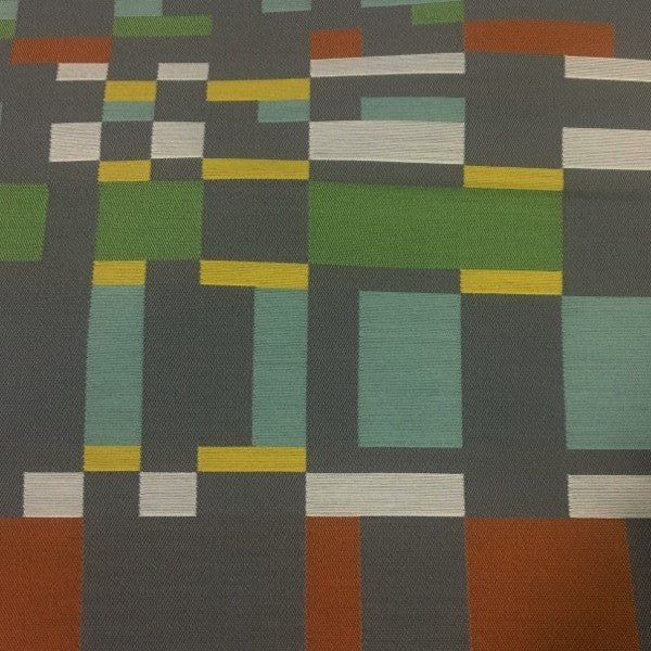 Arc-Com Square One Fog Geometric Gray Upholstery Fabric