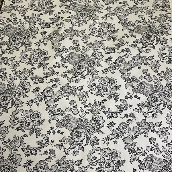 Burch Fabrics Faith Black Floral Upholstery Fabric