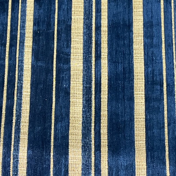 Burch Fabrics Chase Royal Blue Chenille Stripe Upholstery Fabric