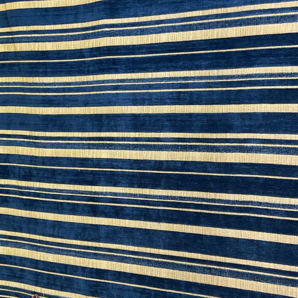 Burch Fabrics Chase Royal Blue Chenille Stripe Upholstery Fabric