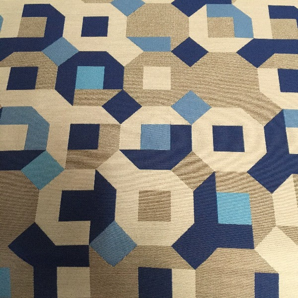 Carnegie Puzzle 22 Sunbrella Blue Upholstery Fabric