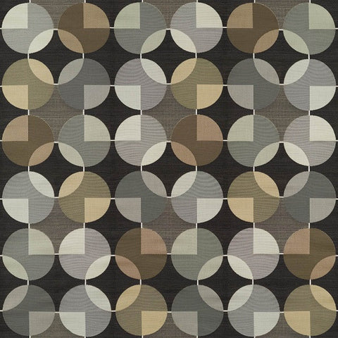 Arc-Com Compass Onyx Geometric Design Black Upholstery Fabric