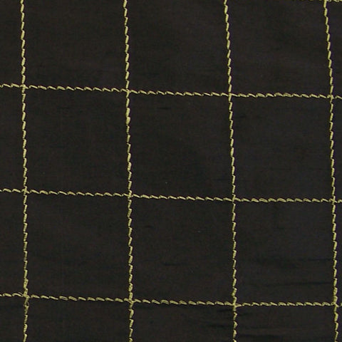 Drapery Fabric Embroidered Silk Taffeta Panes Black Toto Fabrics