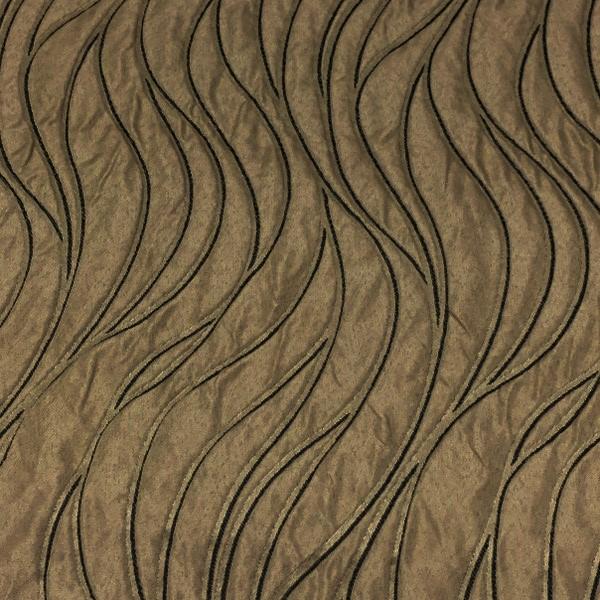 Rovigio Taupe Waves Brown Drapery Fabric