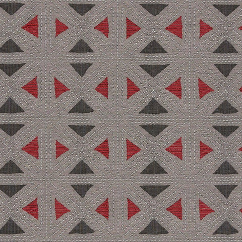 Remnant of Arc-Com Geostitch Smoke Gray Upholstery Fabric