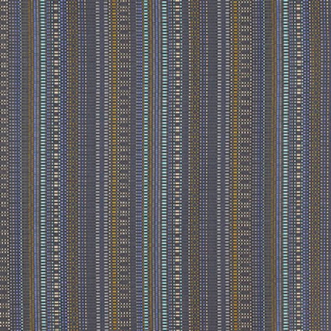 Momentum Beep Pontoon Colorful Checked Stripe Blue Upholstery Fabric