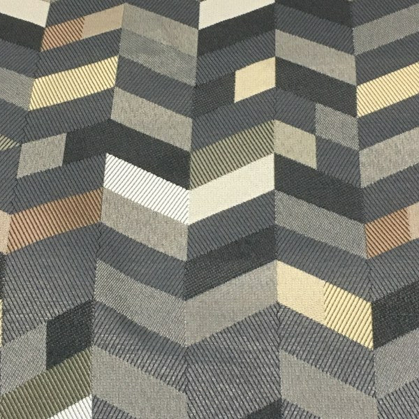 Maharam Parquet Alpha Chevron Crypton Gray Upholstery Fabric 