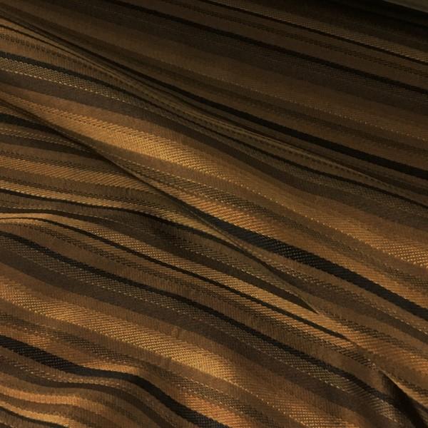 Richloom Absolute Black Saddle Stripe Brown Upholstery Fabric