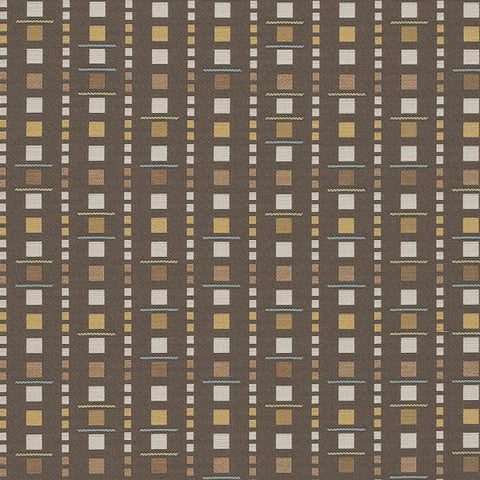 Arc-Com Upholstery Fabric Geometric Analog Cocoa Toto Fabrics