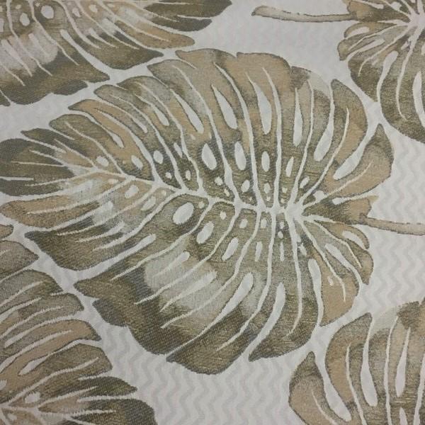 Swavelle Mill Creek Bermuda Sand Leaf Design Beige Upholstery Fabric