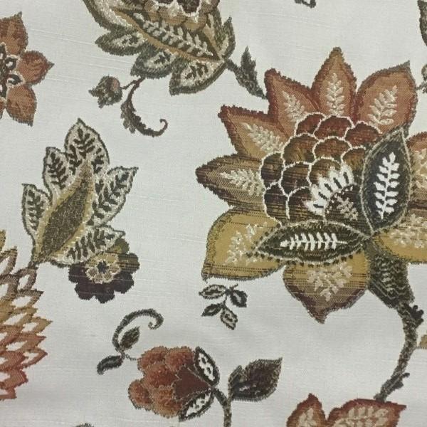 Mill Creek Fabrics Cliffside highest Linen Tan Brown Floral Upholstery Fabric 5yds X 54