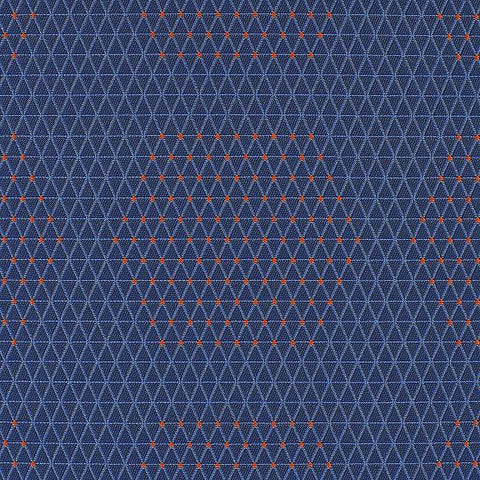 HBF Textiles Upholstery Fabric Outdoor Sunbrella Dot Structure Blue And Orange Toto Fabrics