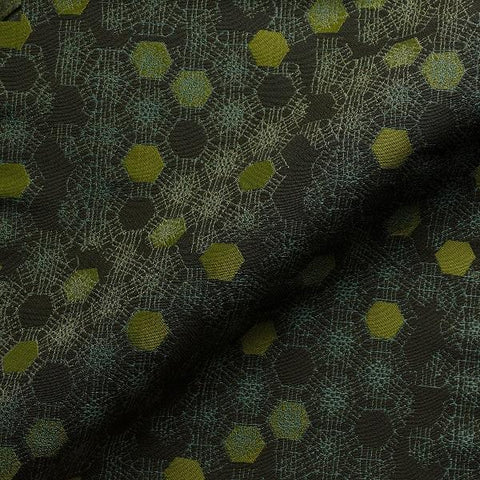 Pallas Fracture Evergreen Geometric Green Upholstery Fabric