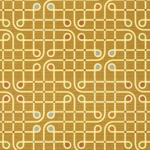 Momentum Textiles Upholstery Fabric Vinyl Geometric Grid Periphery Maize Toto Fabrics