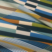 Designtex Queue Tidal Geometric Stripe Blue Upholstery Fabric