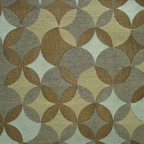 CF Stinson Whirl Good As Gold Overlapping Circles Brown Upholstery Fabric