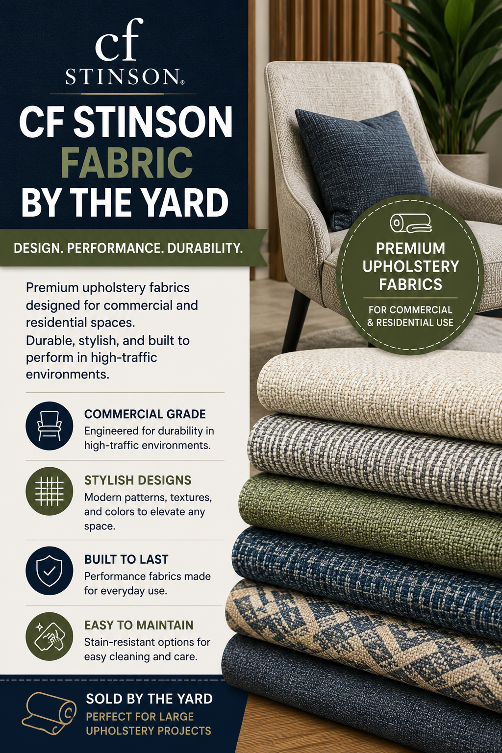 CF Stinson upholstery fabrics ny the yard