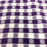 Purple & White Plaid Tablecloth Cotton Fabric