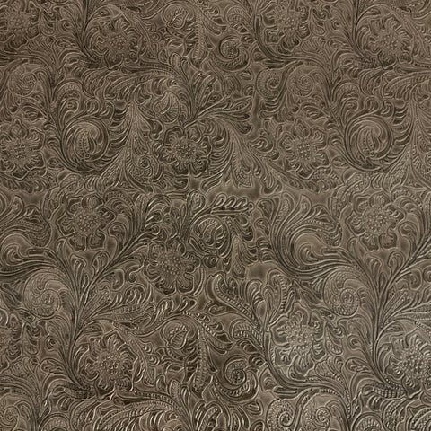 Concertex Bonita Canyon Brown Tooled Upholstery Vinyl