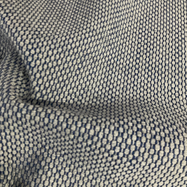 HBF Double Stitch Bleu Marine Wool Upholstery Fabric