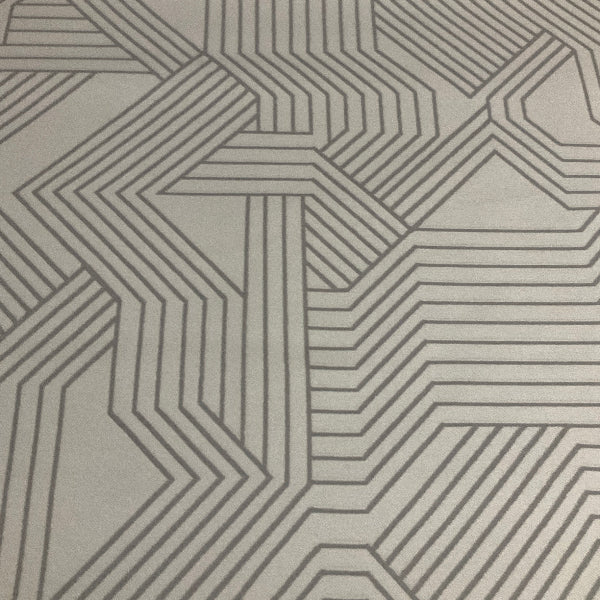 Carnegie Maze Color 101 Geometric Grey Upholstery Fabric