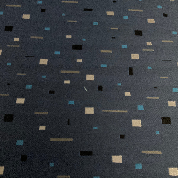 Maharam Edges Turquoise On Gray Blue Dark Upholstery Fabric
