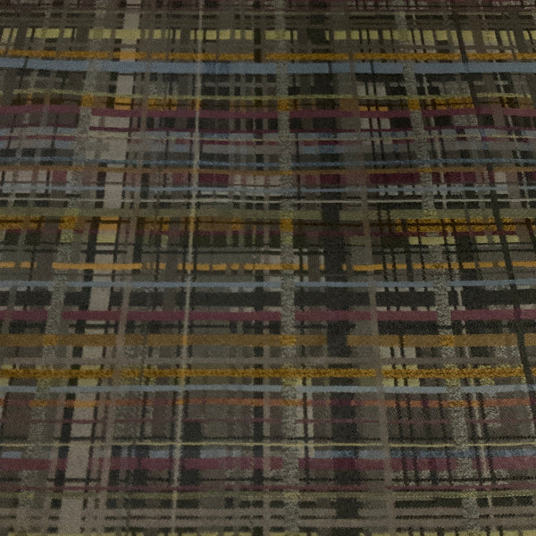 Pallas Grid Ebony Upholstery Fabric