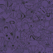Remnant of Beguiled by the Wild Purple Starling Upholstery Fabric