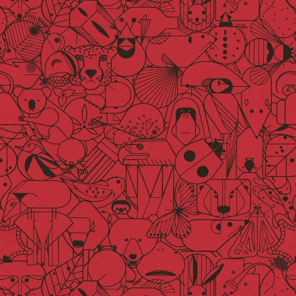 Designtex Beguiled by the Wild Scarlet Upholstery Vinyl