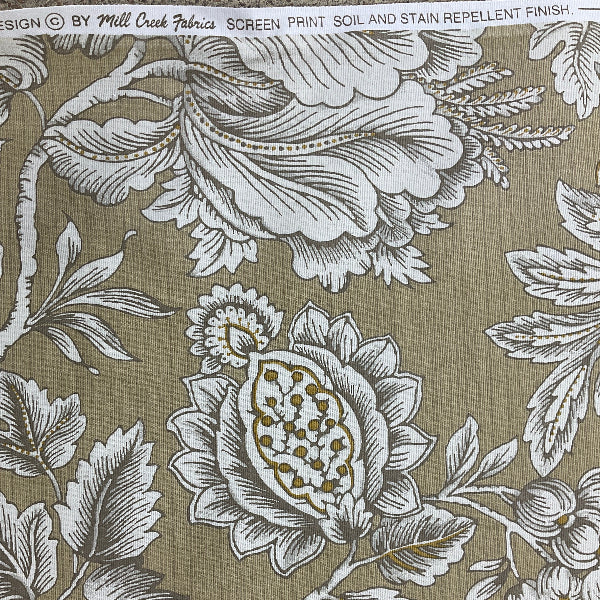 Mill Creek Perdido Beige Cotton Print Fabric