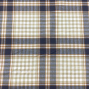 Classic Navy Blue and Tan Plaid Cotton Print Fabric