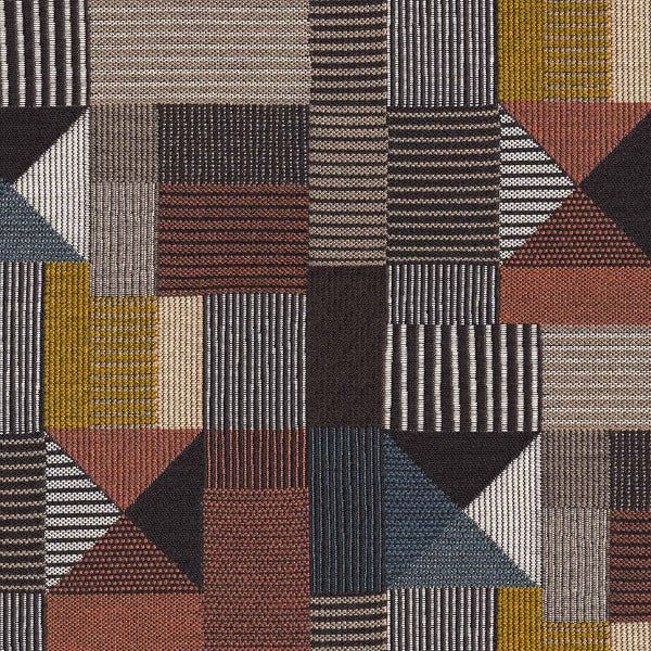 Designtex Geometric ll Red Yellow Upholstery Fabric